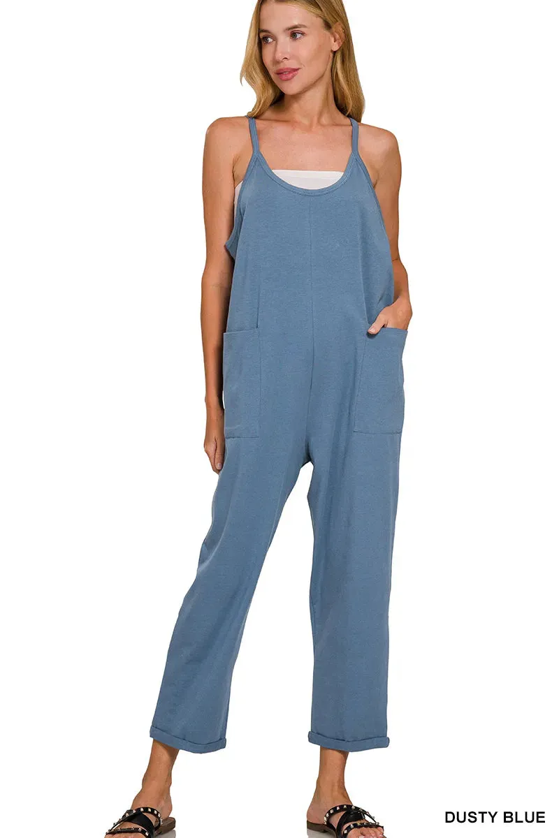 Zenana Spaghetti Strap Pocketed Jumpsuit sold by Charming Charlie