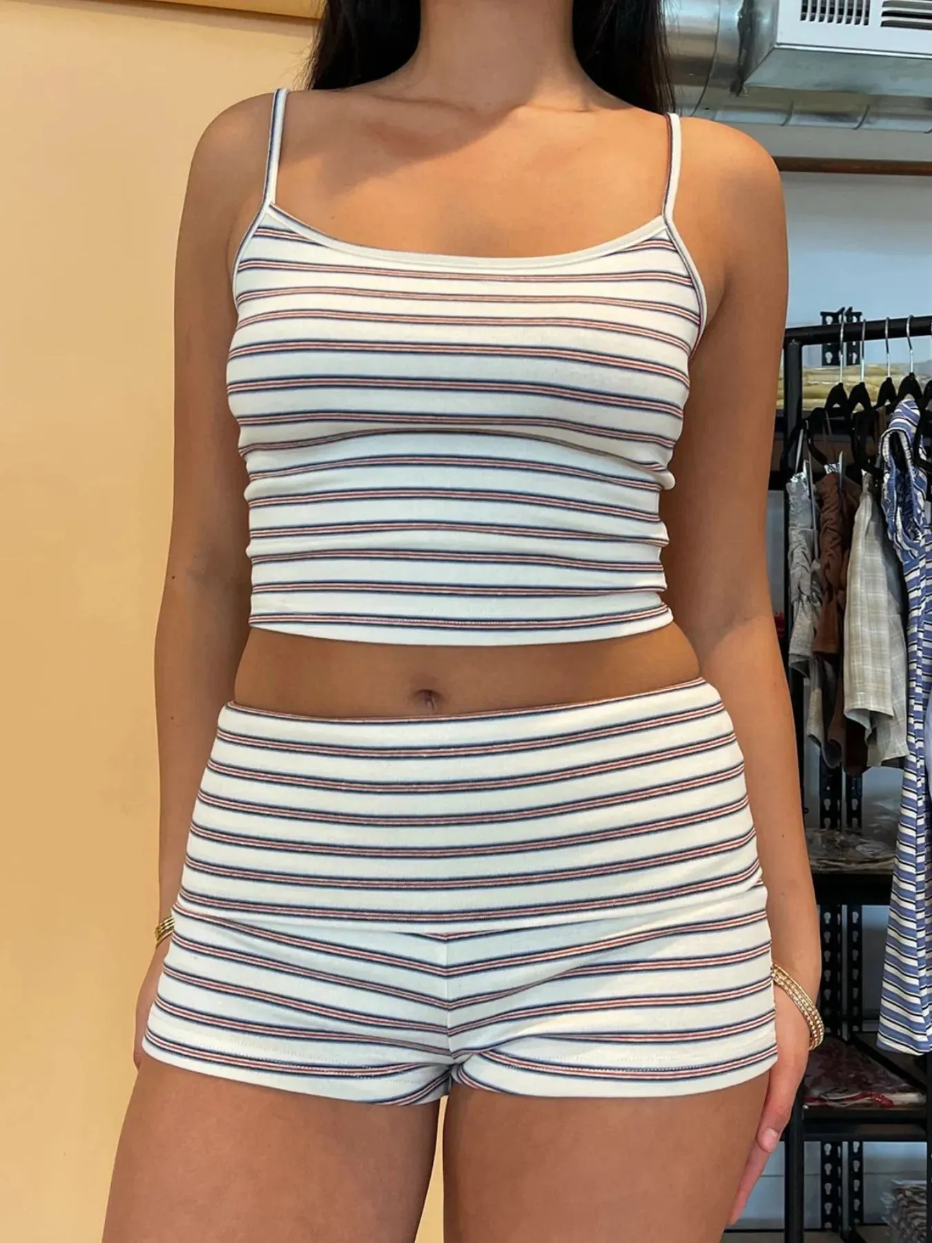 Striped Cropped Cami and Shorts Set sold by Charming Charlie product image thumbnail 2