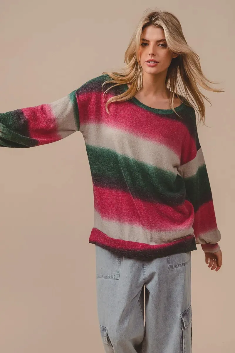 BiBi Striped Gradation Print Knit Top sold by Charming Charlie product image thumbnail 4