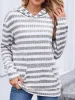 Striped Ribbed Knit Hoodie with Kangaroo Pocket sold by Charming Charlie