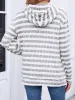Striped Ribbed Knit Hoodie with Kangaroo Pocket sold by Charming Charlie