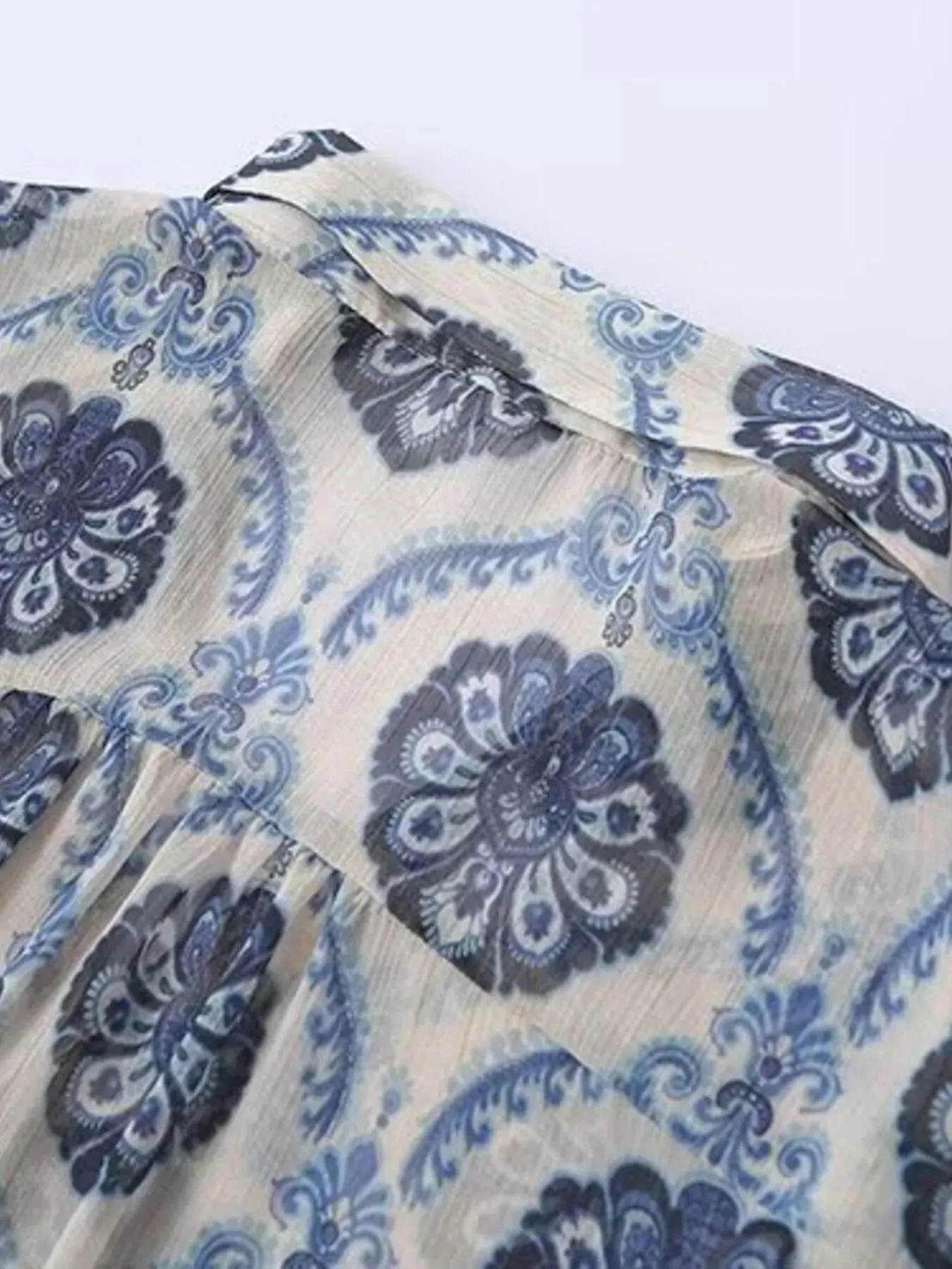 Printed Button Up Long Sleeve Dress sold by Charming Charlie product image thumbnail 3