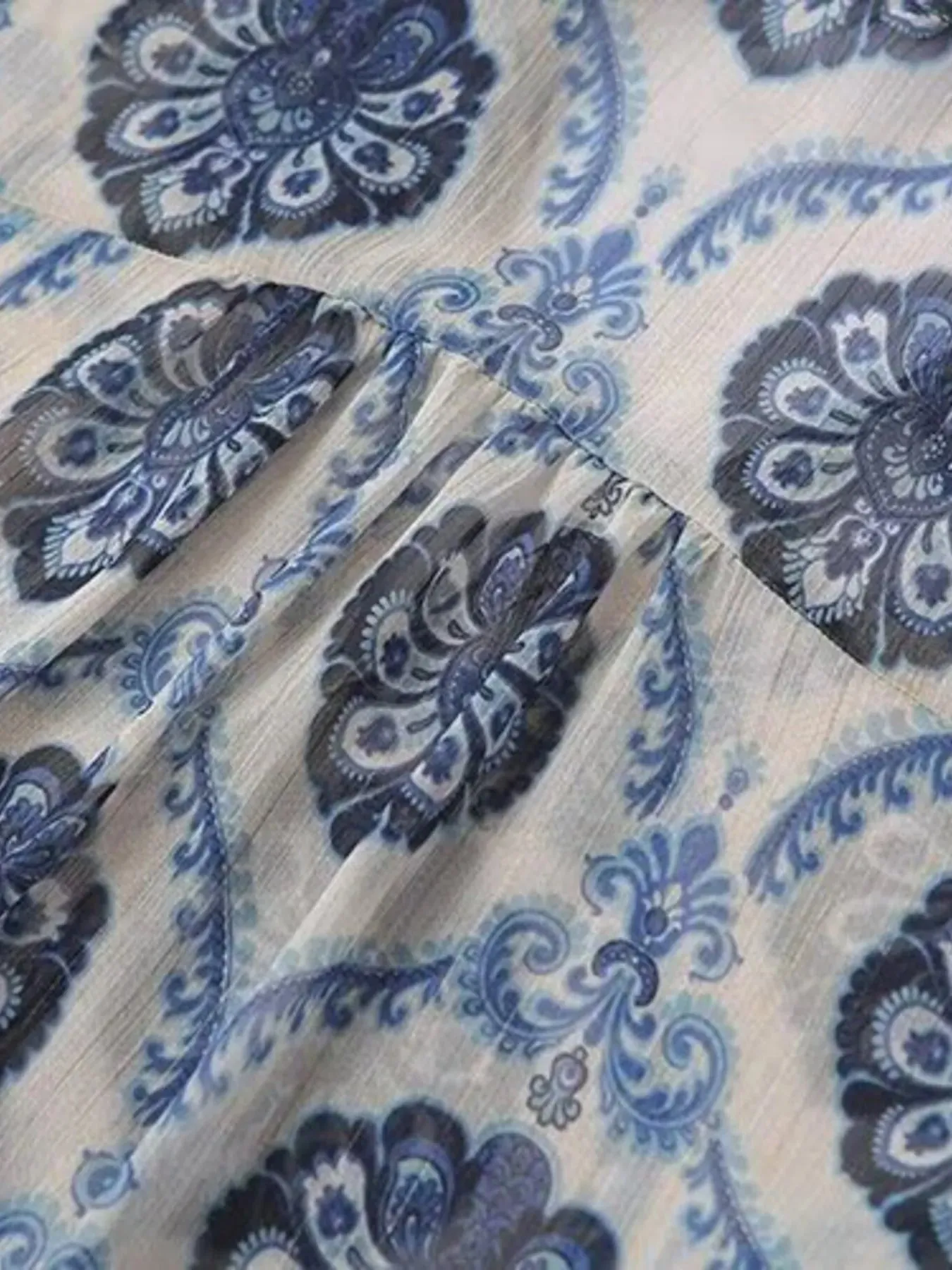 Printed Button Up Long Sleeve Dress sold by Charming Charlie product image thumbnail 4