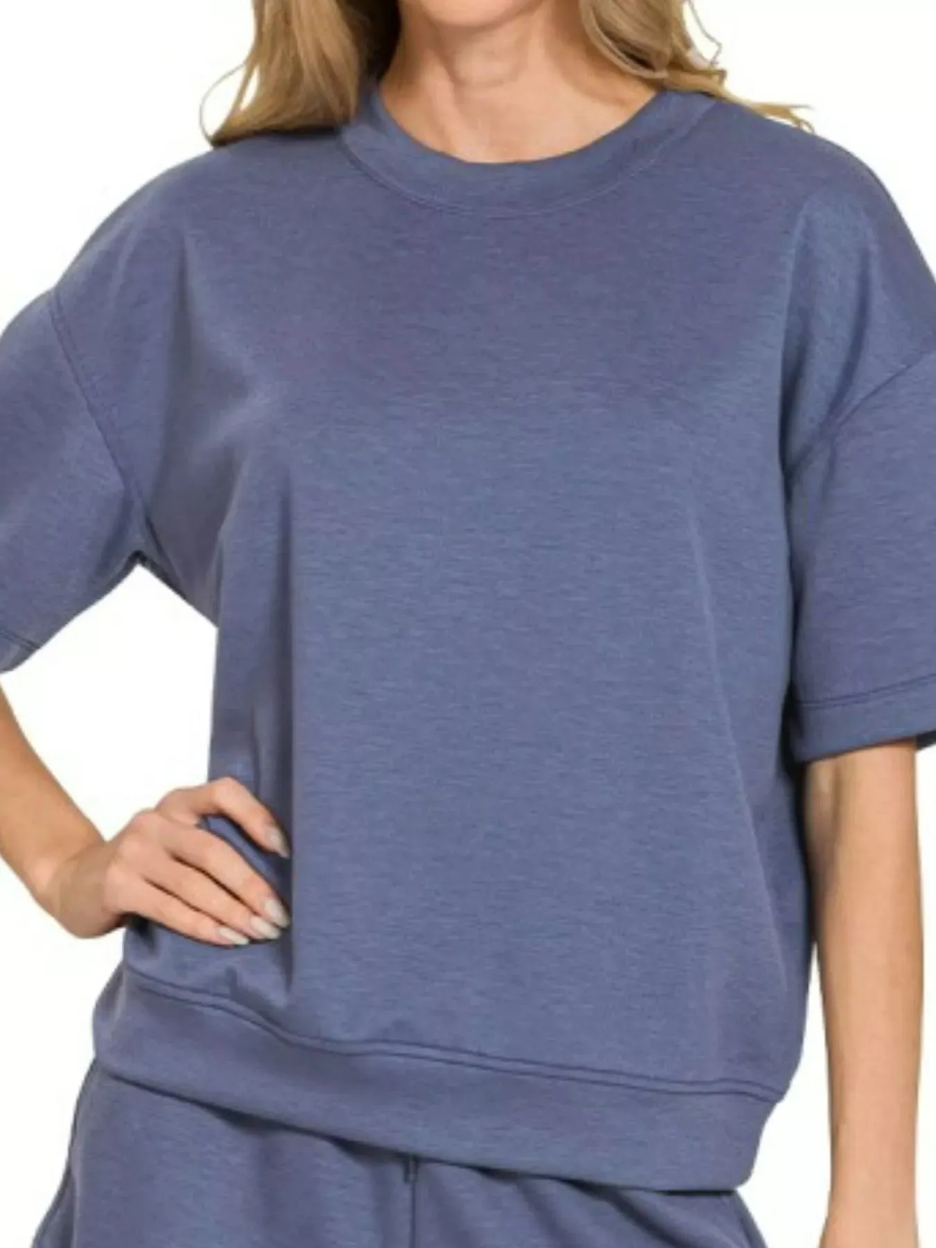 Zenana Scuba Short Sleeve Top & Shorts Set sold by Charming Charlie product image thumbnail 3