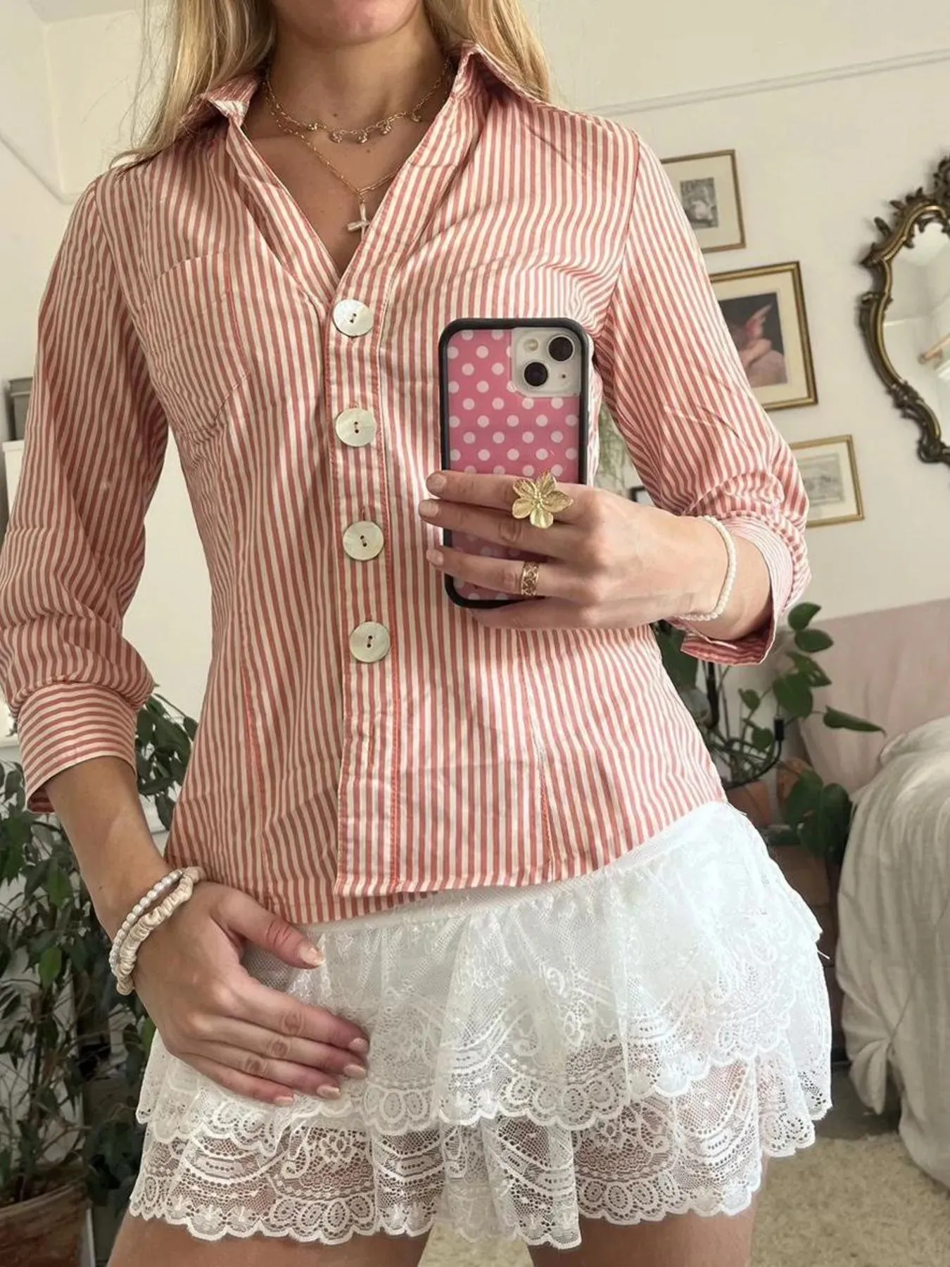 Collared Neck Button-Down Shirt sold by Charming Charlie