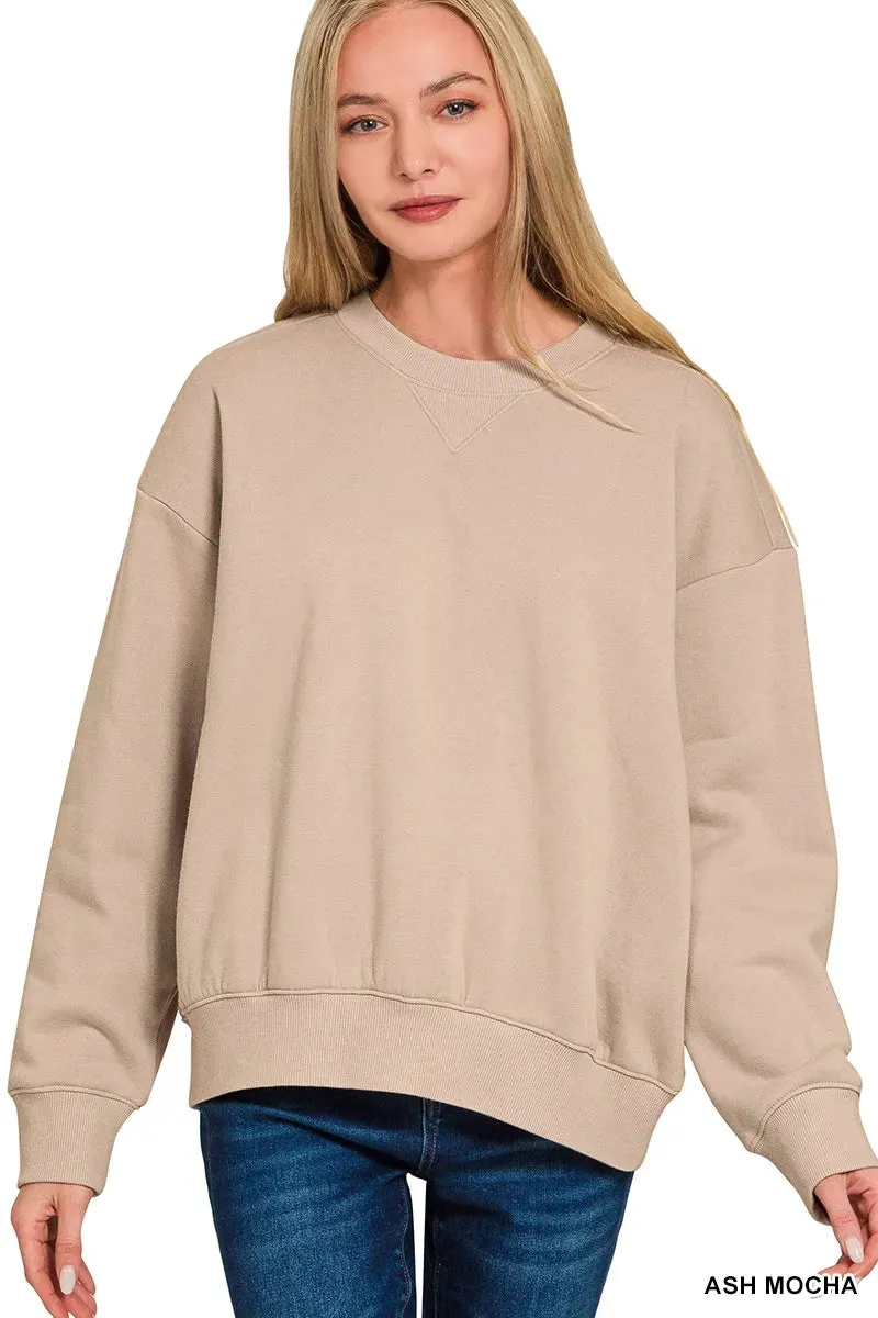 Zenana Fleece Long Sleeve Sweatshirts & Shorts Set sold by Charming Charlie product image thumbnail 3