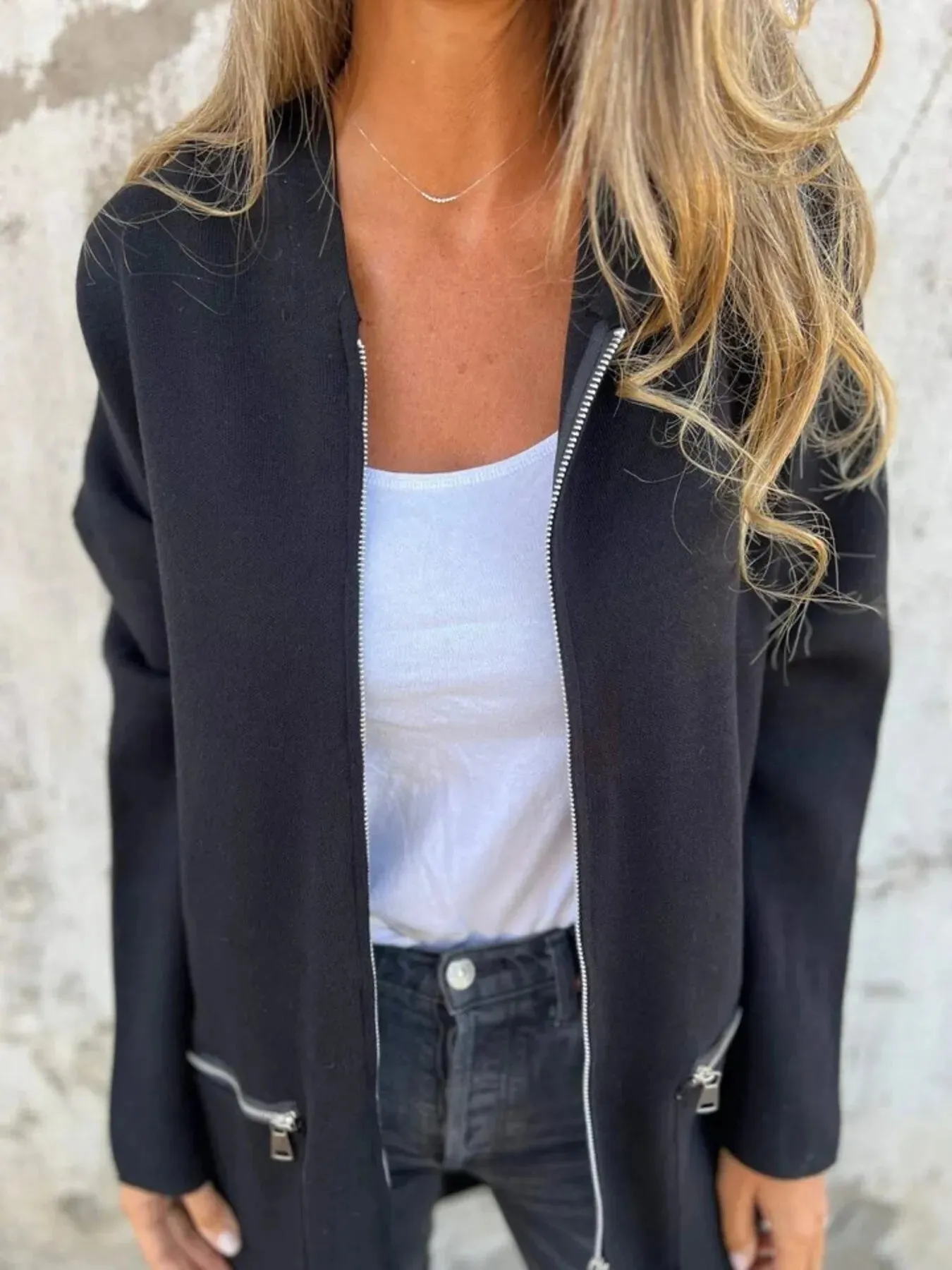 Full Size Zip Up Long Sleeve Hooded Outerwear Plus Size sold by Charming Charlie product image thumbnail 5