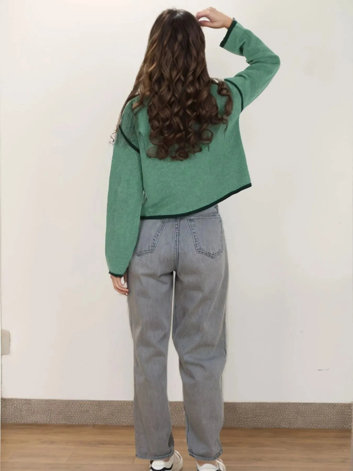 Button-Front Cardigan with Contrast Trim sold by Charming Charlie product image thumbnail 3