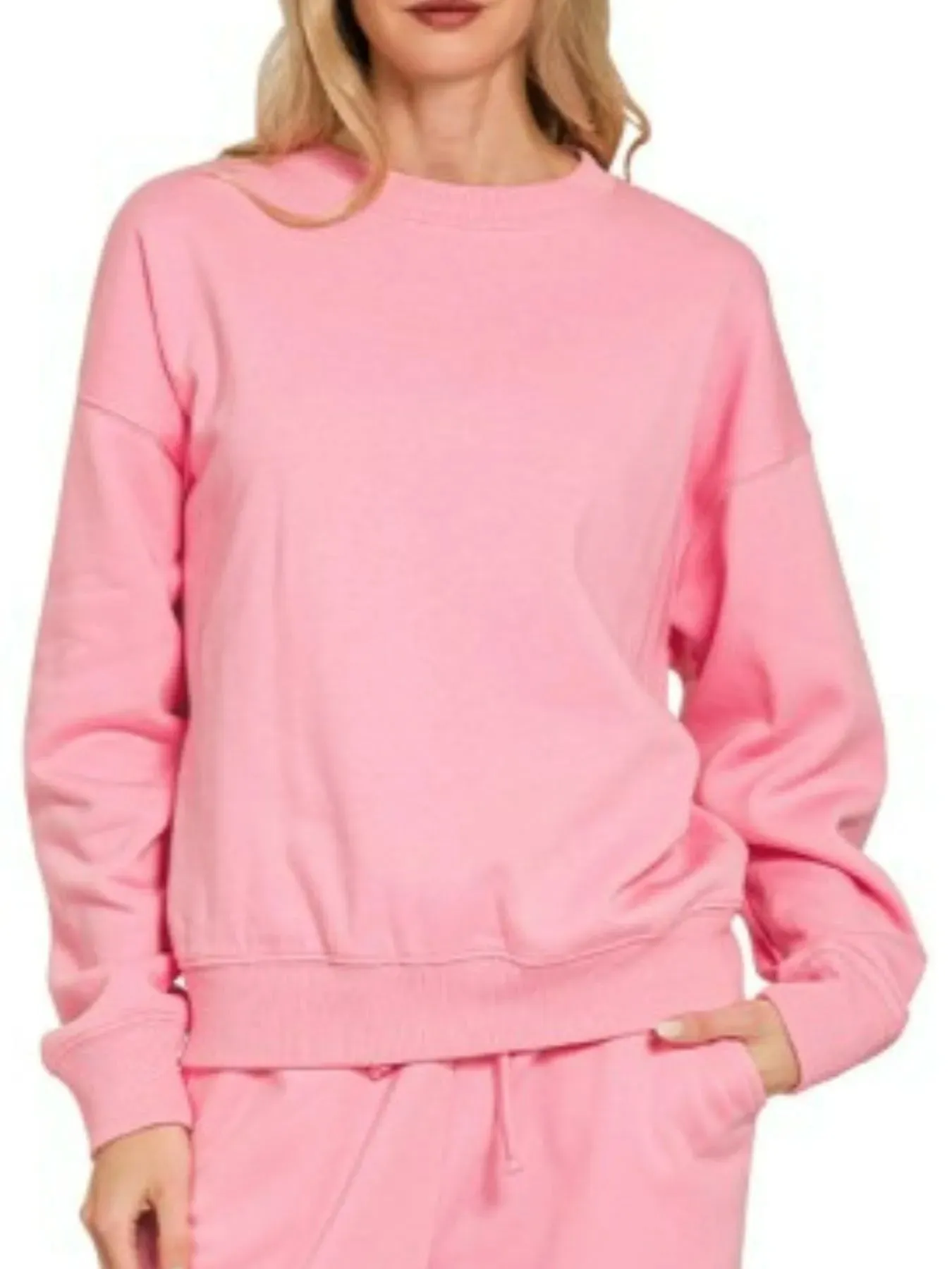Zenana Fleece Long Sleeve Top and Sweatpants Set sold by Charming Charlie product image thumbnail 3