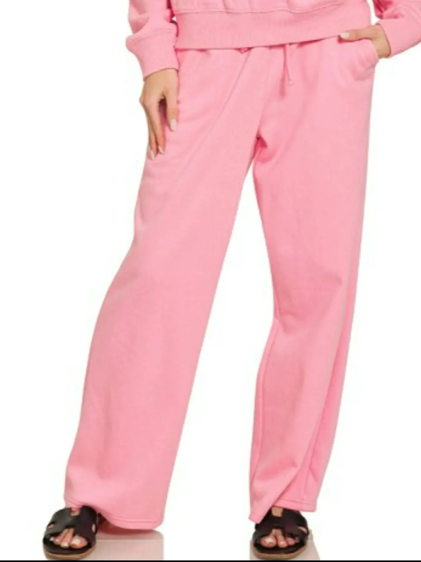 Zenana Fleece Long Sleeve Top and Sweatpants Set sold by Charming Charlie product image thumbnail 2