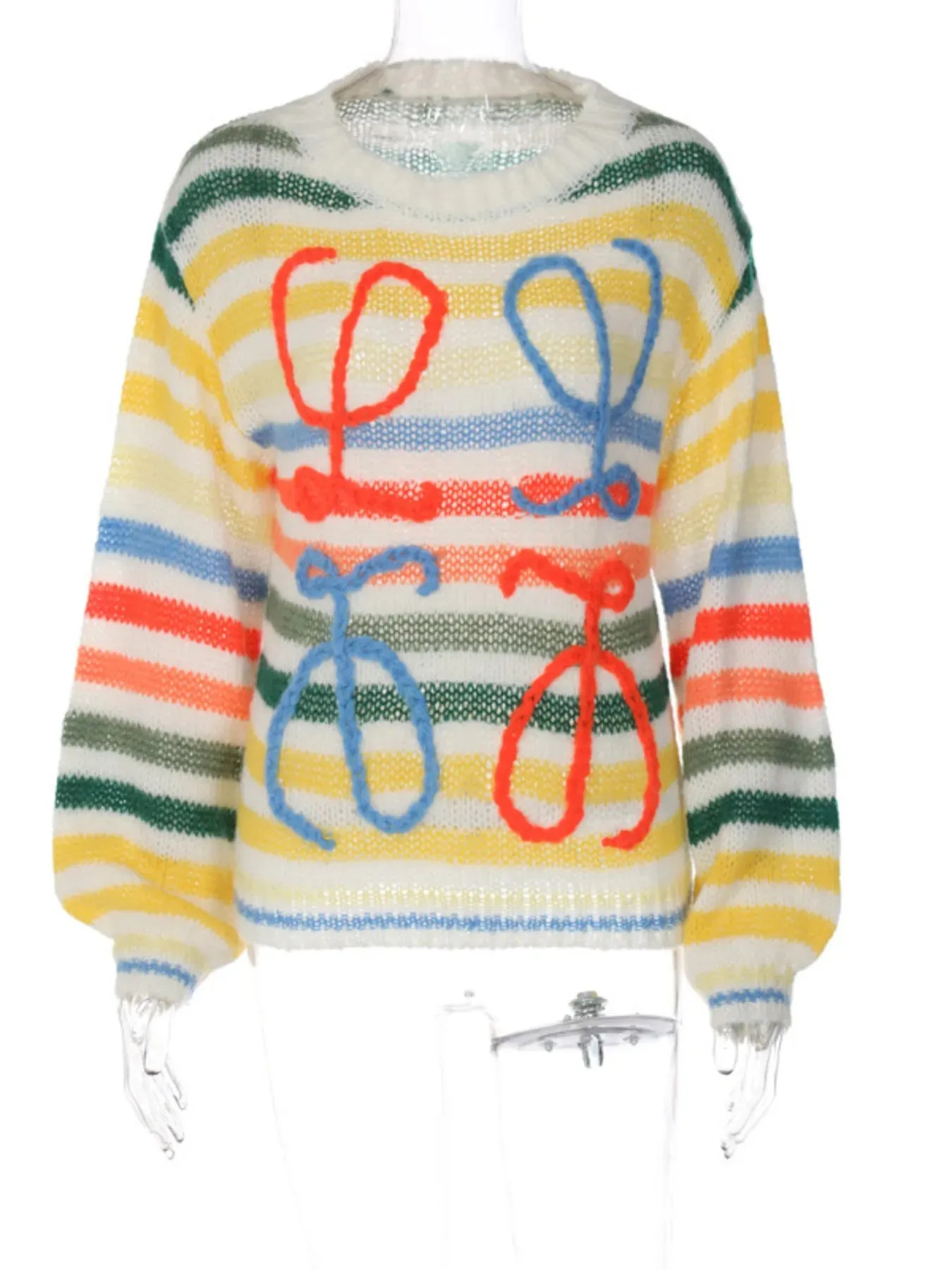 Colorful Abstract Pattern Striped Sweater sold by Charming Charlie product image thumbnail 5