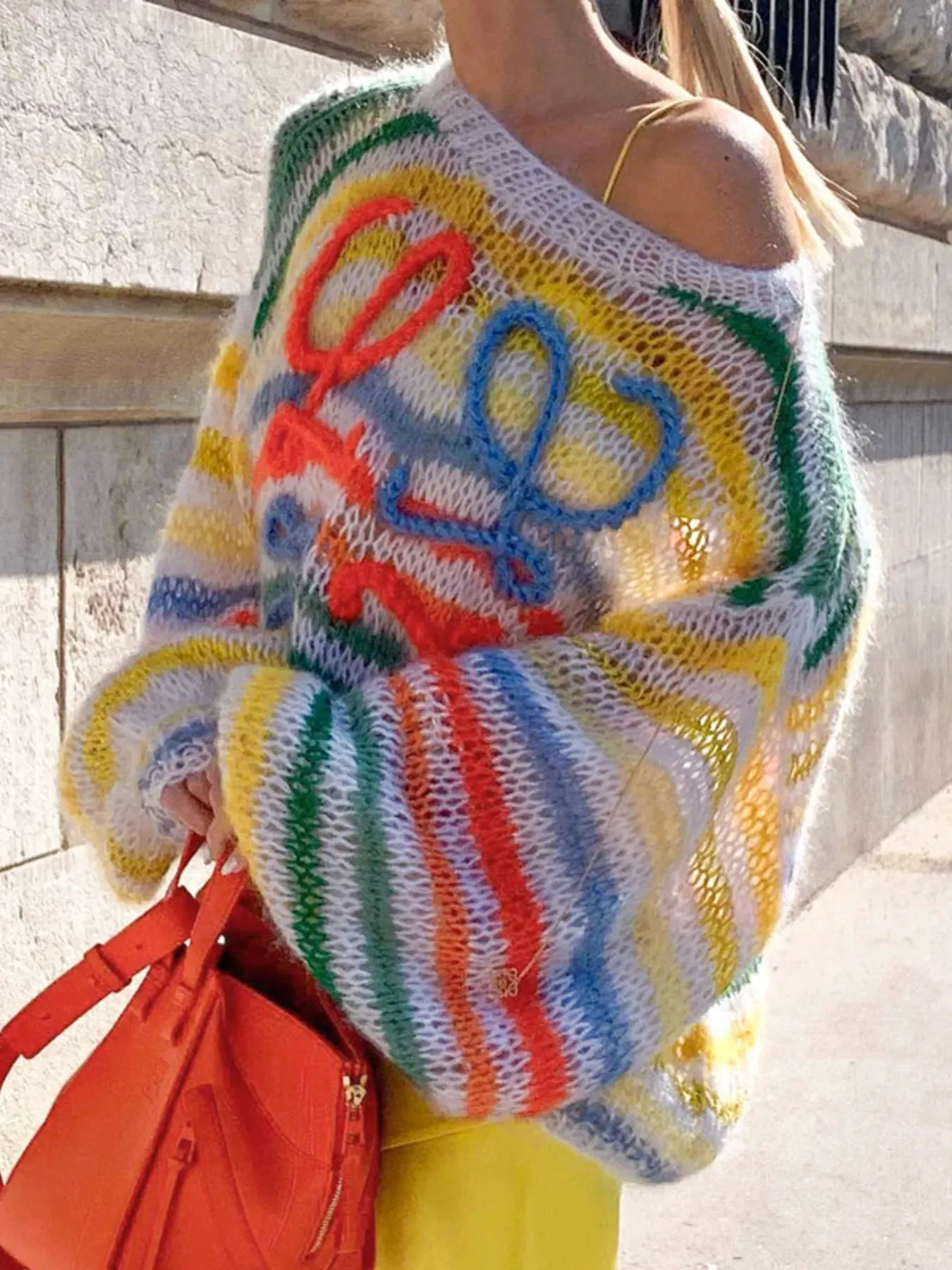 Colorful Abstract Pattern Striped Sweater sold by Charming Charlie product image thumbnail 2