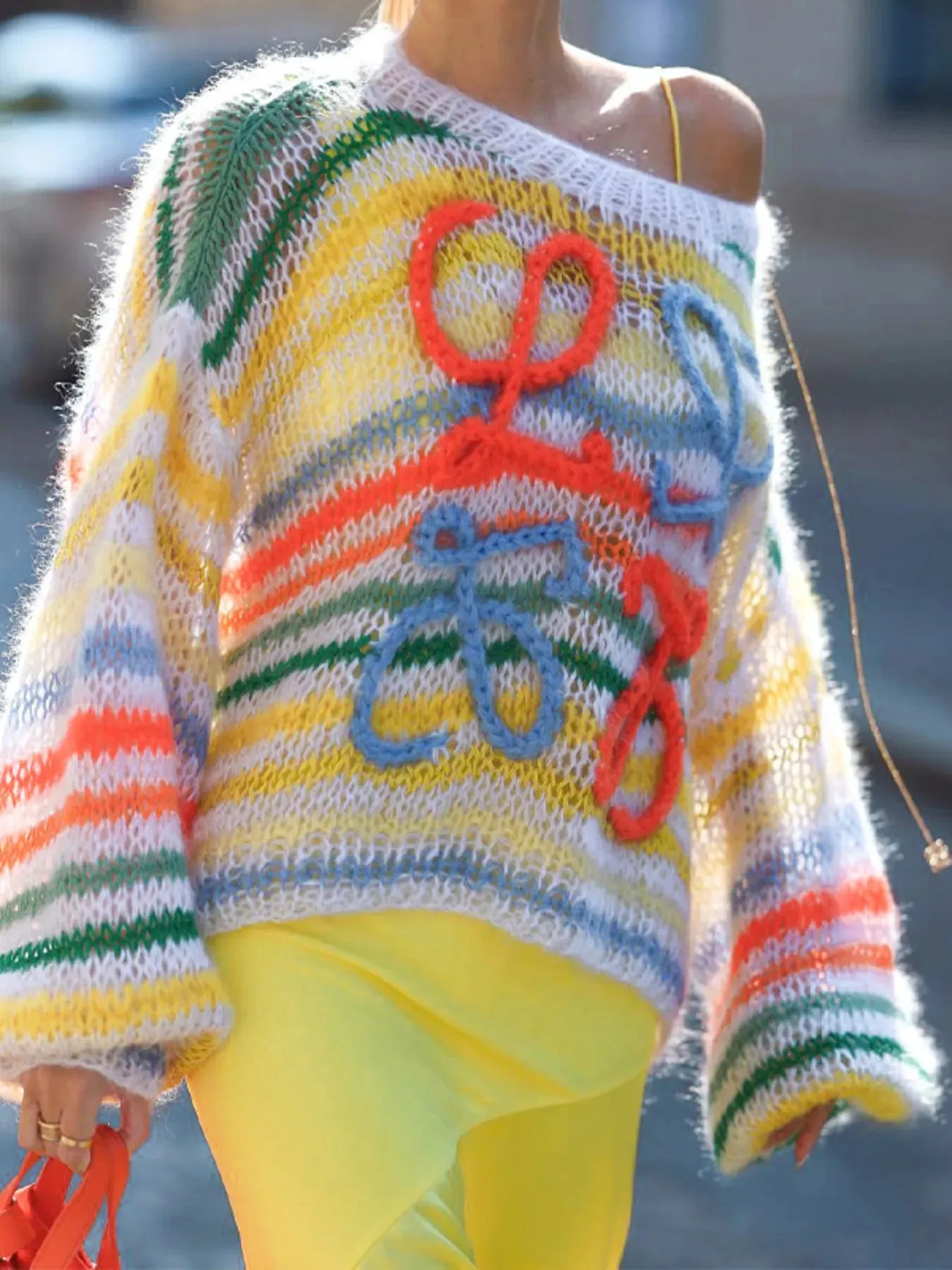 Colorful Abstract Pattern Striped Sweater sold by Charming Charlie product image thumbnail 4