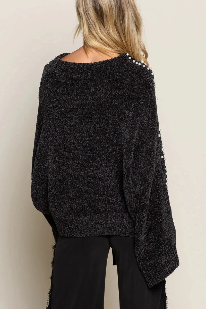POL Oversized Pearl Embellished Sweater sold by Charming Charlie product image thumbnail 5