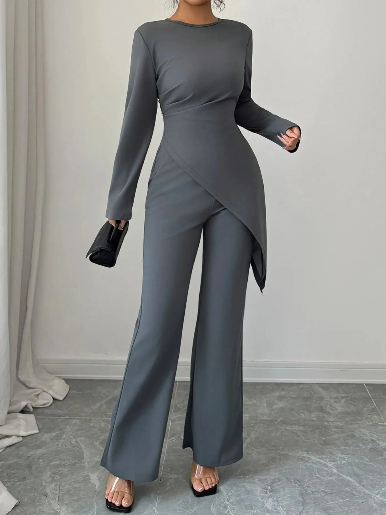 Asymmetric Long Sleeve Top and Pants Set sold by Charming Charlie product image thumbnail 5