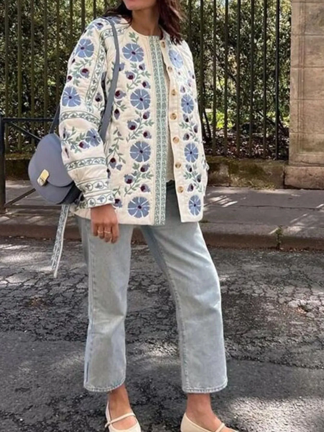 Printed Button Down Long Sleeve Winter Coat sold by Charming Charlie product image thumbnail 3