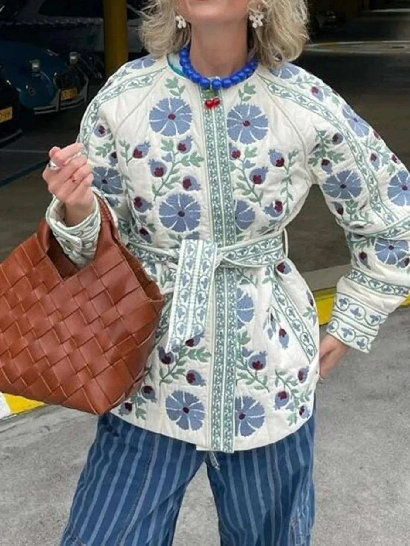 Printed Button Down Long Sleeve Winter Coat sold by Charming Charlie