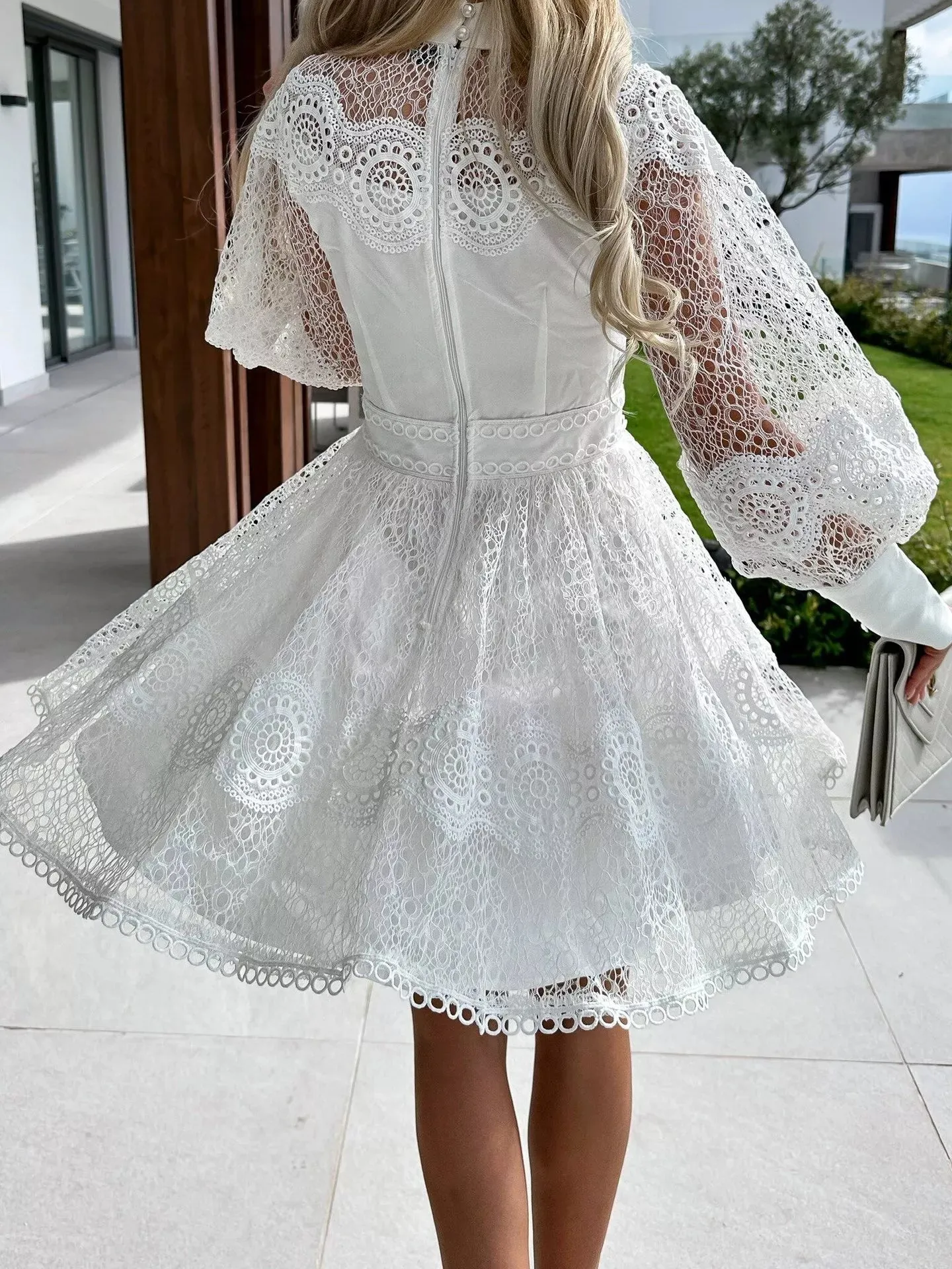 Lace Lantern Sleeve Mini Dress sold by Charming Charlie product image thumbnail 2