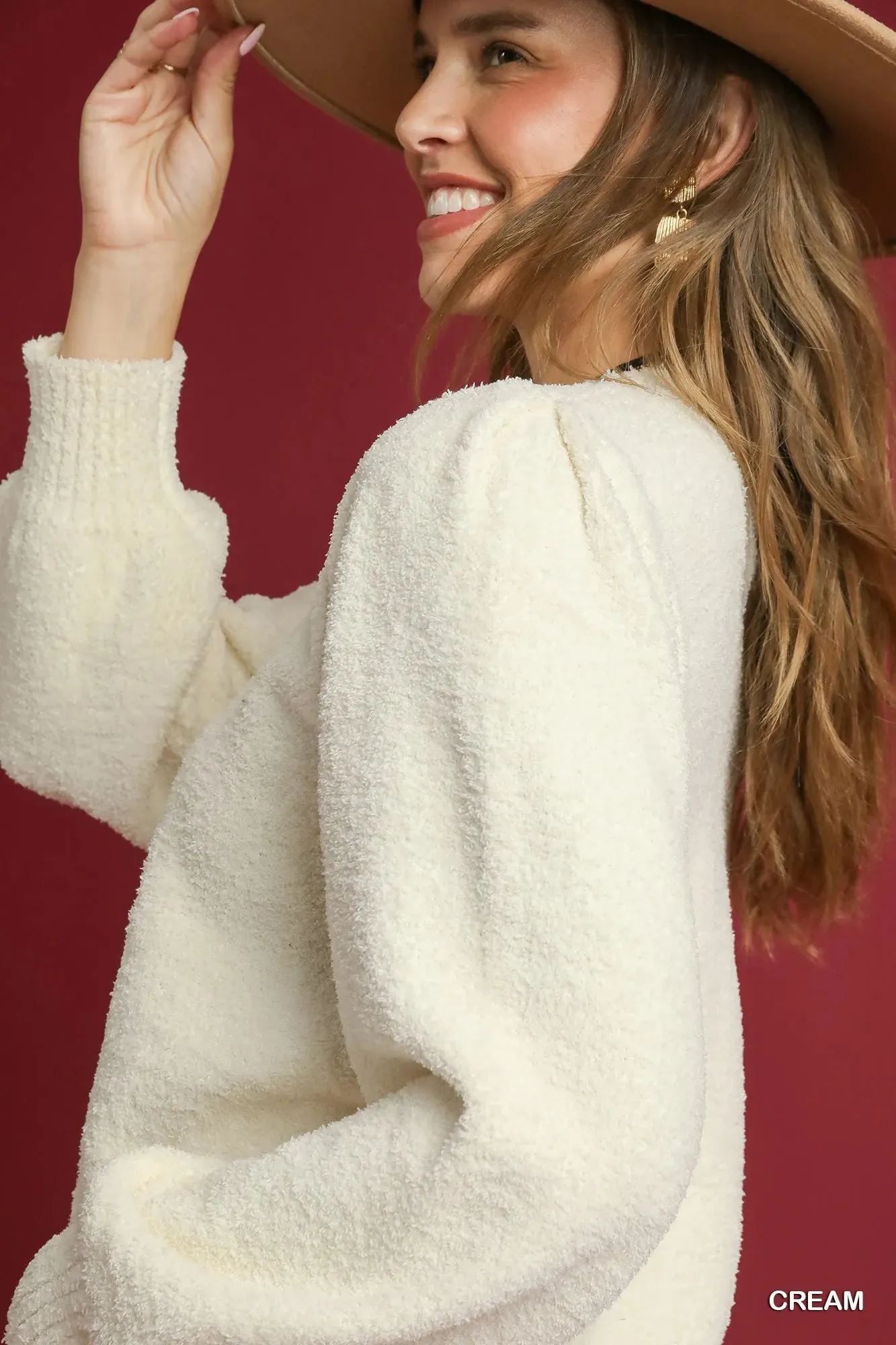 Umgee Textured Long Sleeve Sweater with Ribbed Trim sold by Charming Charlie product image thumbnail 5