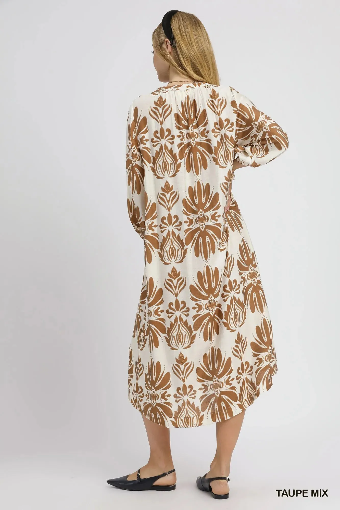 Umgee Mix Abstract Floral Print Midi Dress sold by Charming Charlie product image thumbnail 4