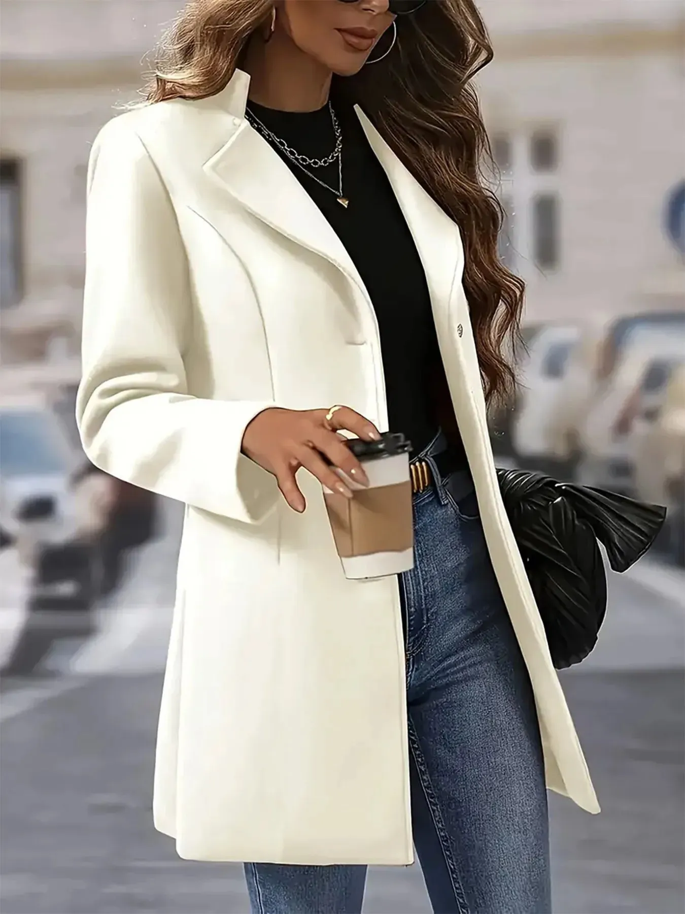 Single-Breasted Longline Blazer Coat sold by Charming Charlie product image thumbnail 3