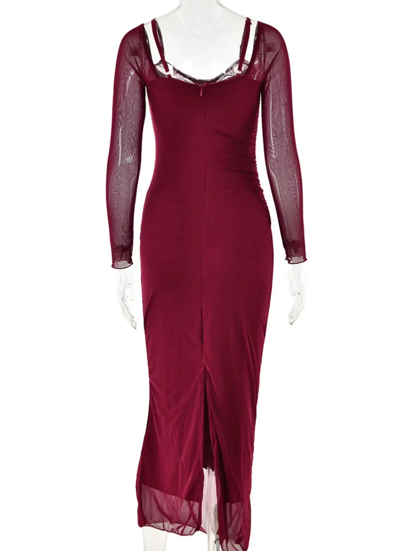 Lace Detail Long Sleeve Bodycon Maxi Dress sold by Charming Charlie product image thumbnail 5