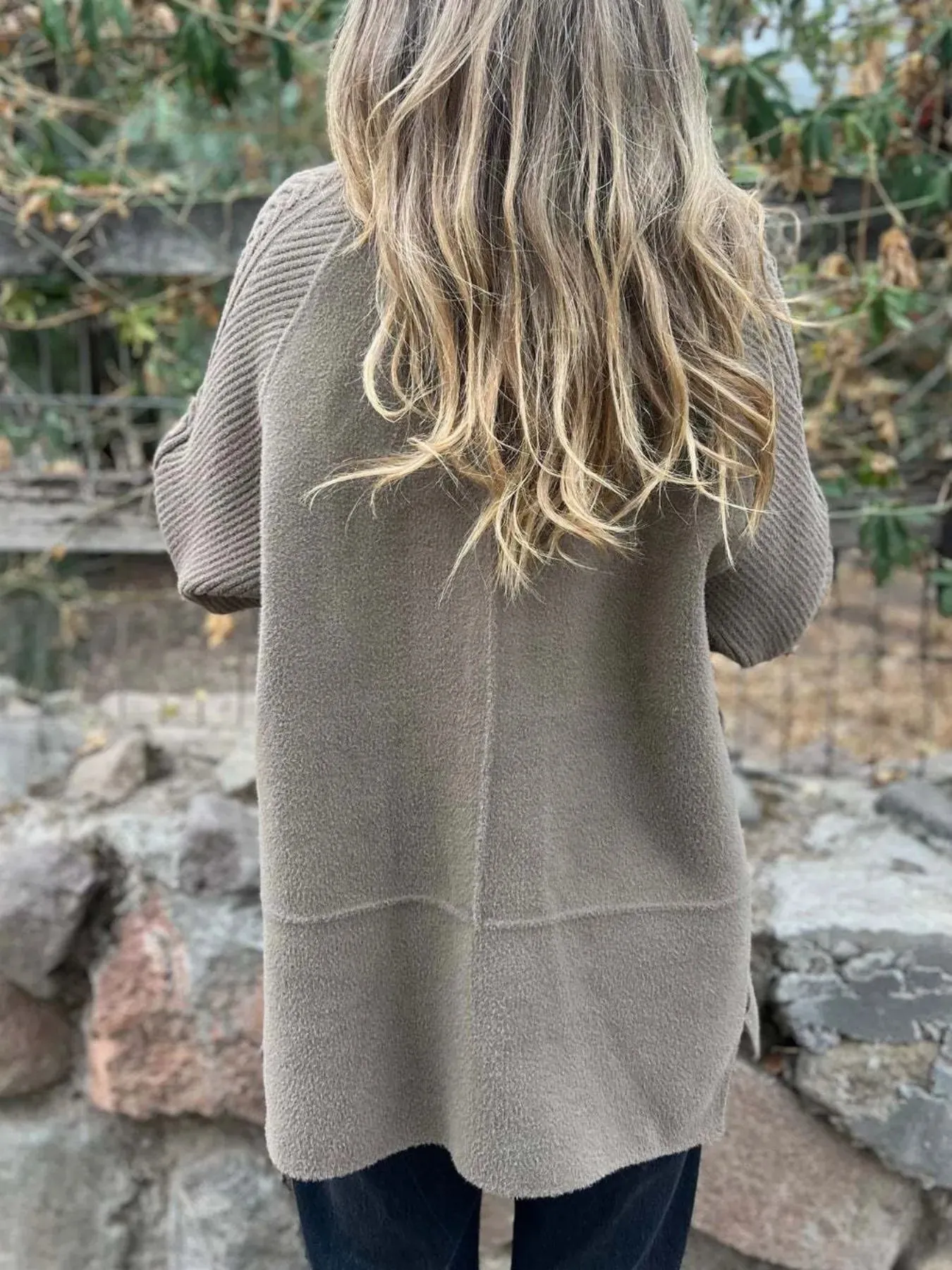 Full Size Texture Knit Longline Coat Plus Size sold by Charming Charlie product image thumbnail 2