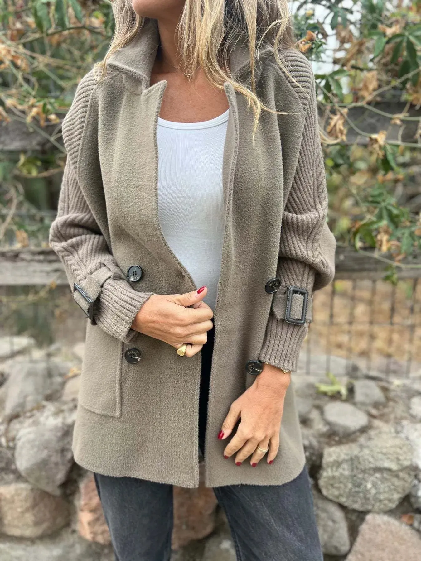 Full Size Texture Knit Longline Coat Plus Size sold by Charming Charlie product image thumbnail 3