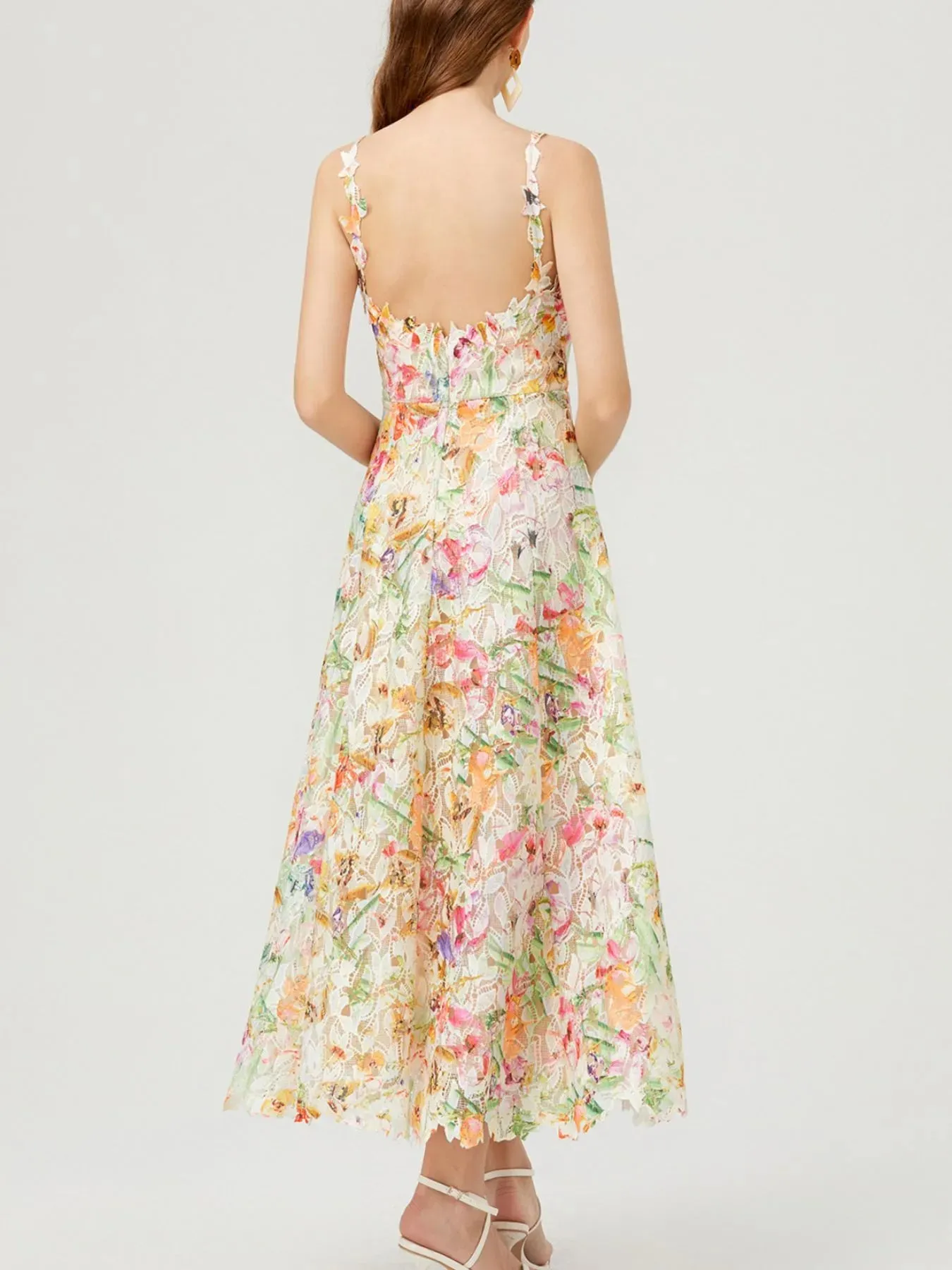 Floral Lace Sleeveless V-Neck Midi Dress sold by Charming Charlie product image thumbnail 5