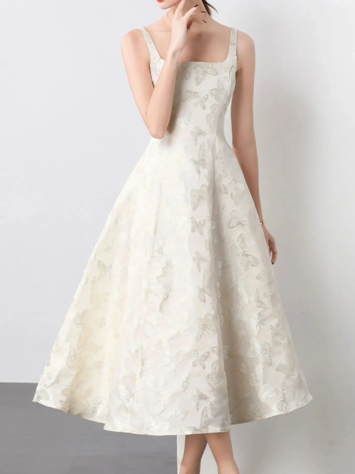 Butterfly Pattern A-Line Sleeveless Midi Dress sold by Charming Charlie product image thumbnail 2