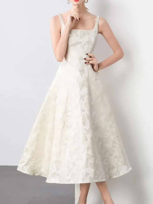 Butterfly Pattern A-Line Sleeveless Midi Dress sold by Charming Charlie