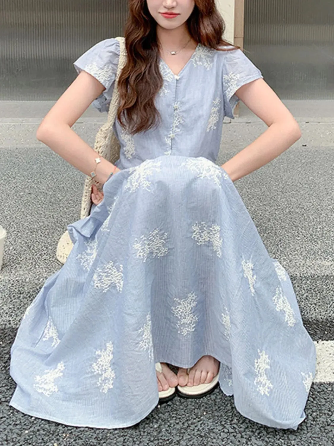 Tiered Cap Sleeve Midi Dress sold by Charming Charlie product image thumbnail 4