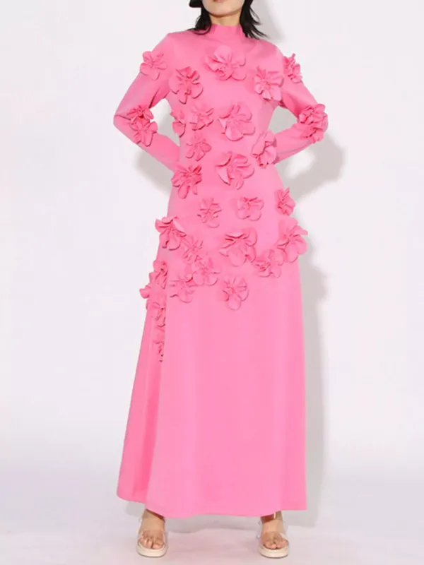 Floral Applique Long Sleeve Maxi Dress sold by Charming Charlie