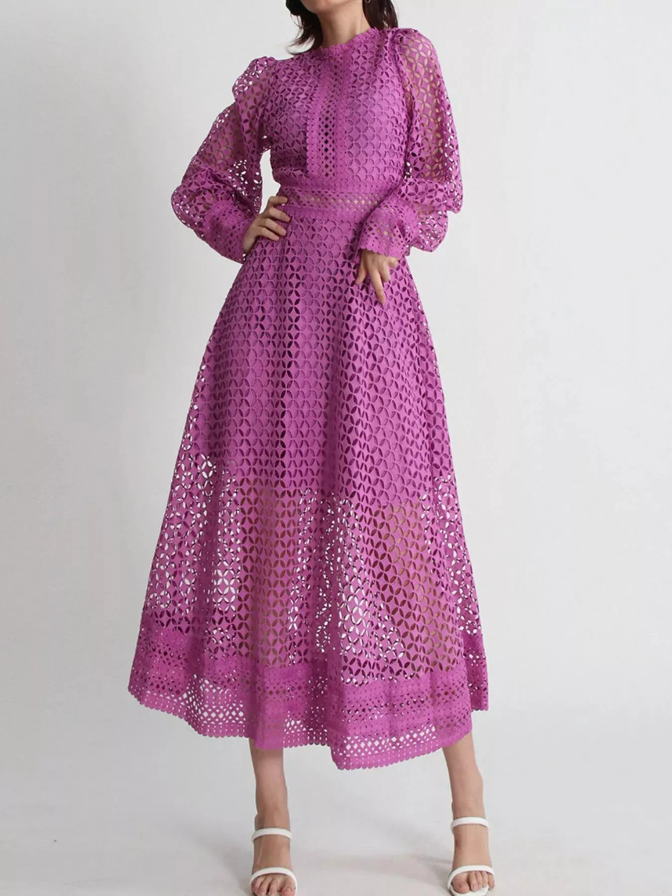 Lace Long Sleeve Midi Dress sold by Charming Charlie product image thumbnail 2