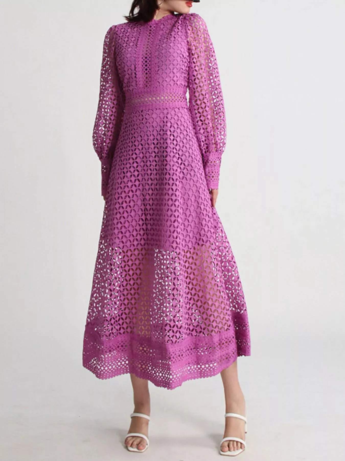 Lace Long Sleeve Midi Dress sold by Charming Charlie product image thumbnail 4