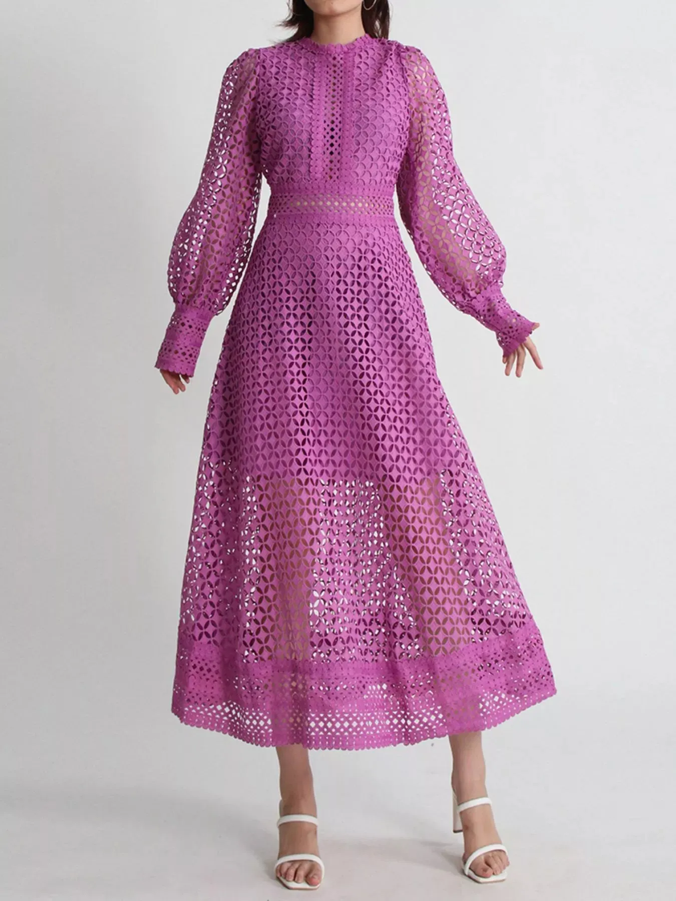 Lace Long Sleeve Midi Dress sold by Charming Charlie