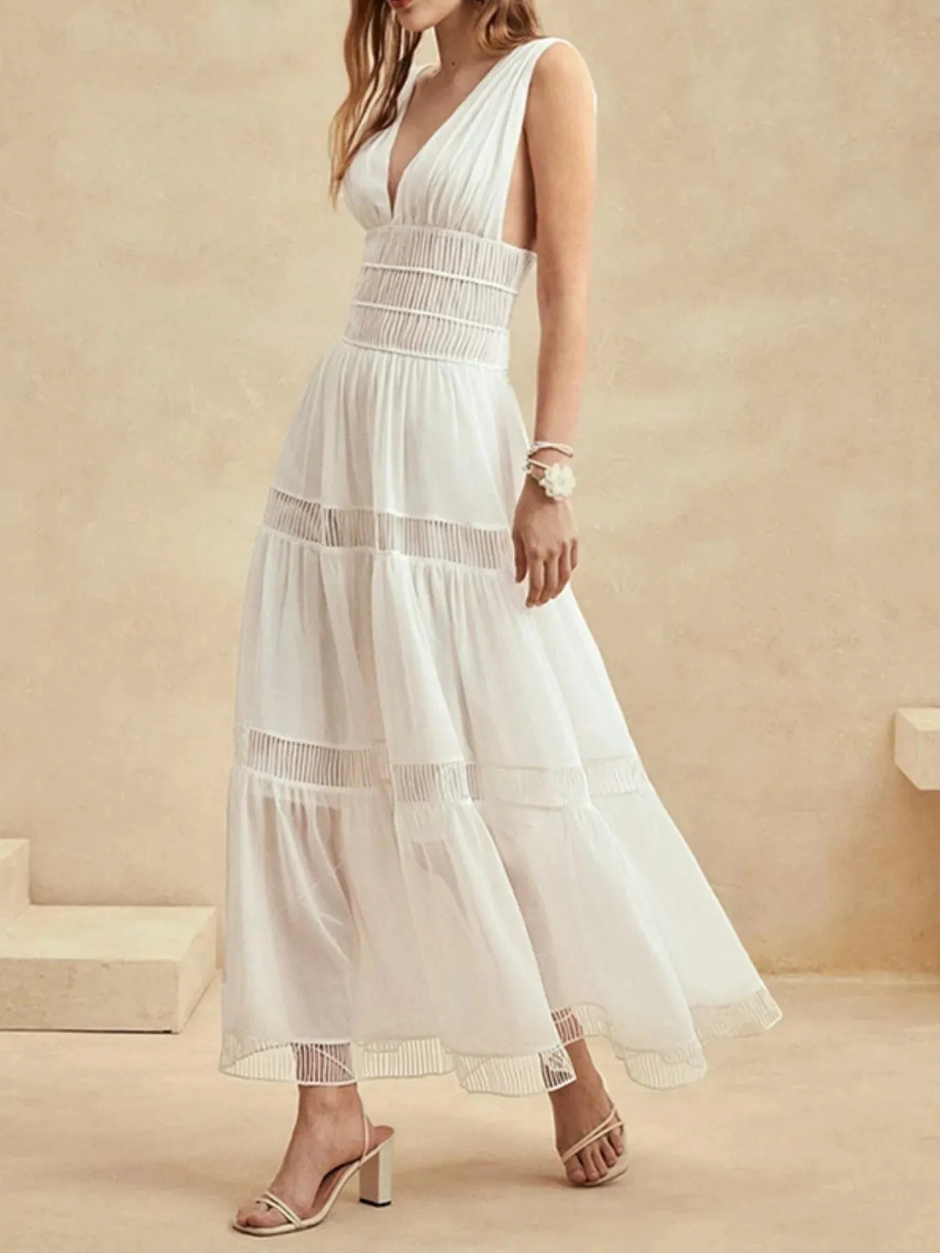 Tiered V-Neck Sleeveless Maxi Dress sold by Charming Charlie product image thumbnail 2