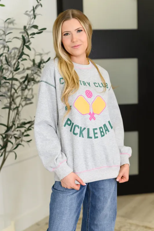 Country Club Pickle Ball Graphic Sweatshirt sold by Charming Charlie