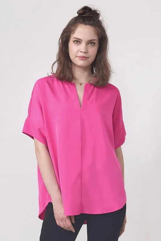 V-neckline Dolman Short Sleeve Blouse Top sold by Charming Charlie