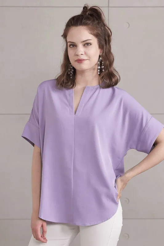 V-neckline Dolman Short Sleeve Blouse Top sold by Charming Charlie product image thumbnail 3