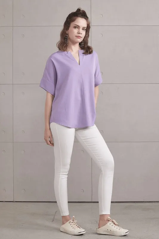 V-neckline Dolman Short Sleeve Blouse Top sold by Charming Charlie product image thumbnail 4