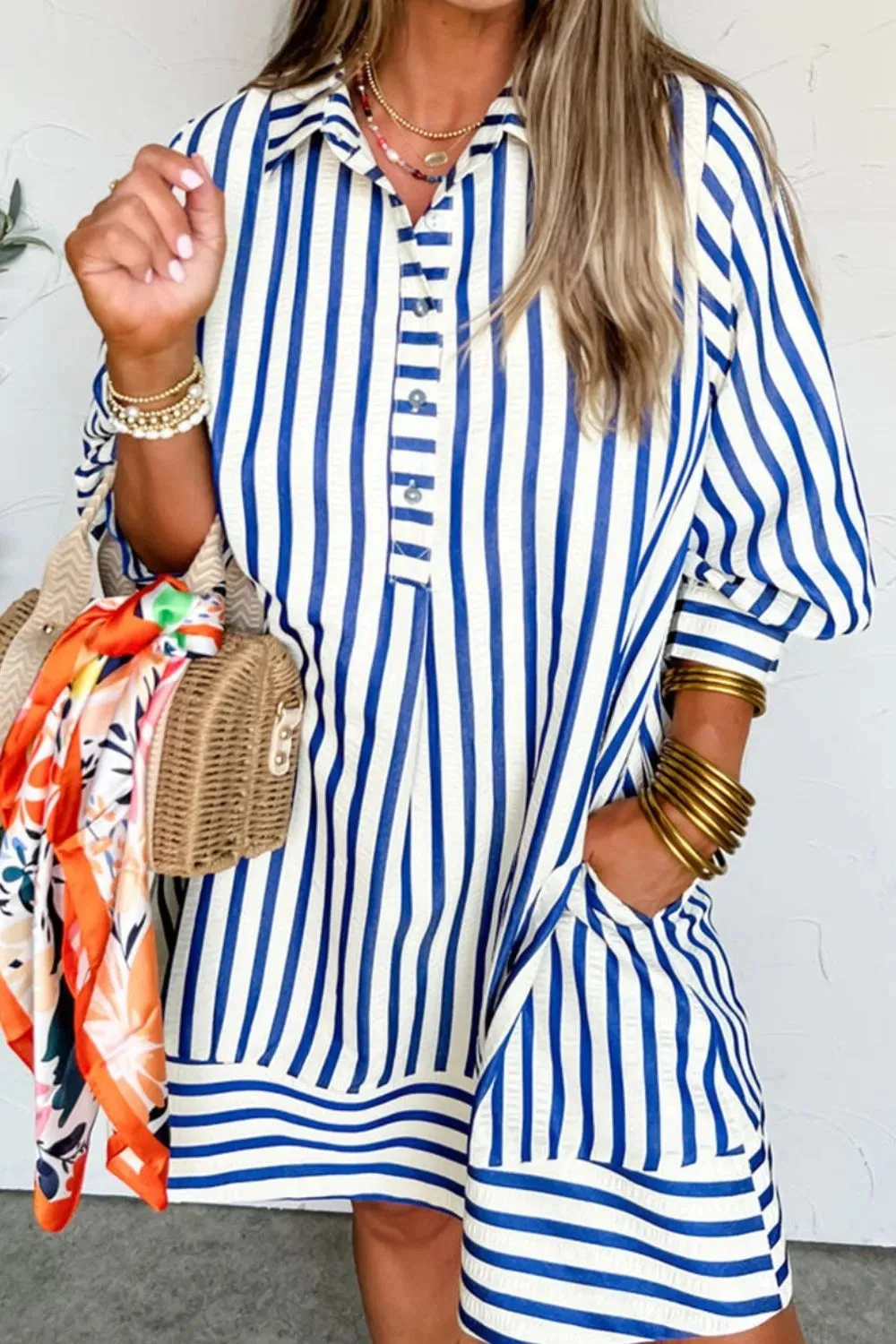 Striped Button Front Dress sold by Charming Charlie