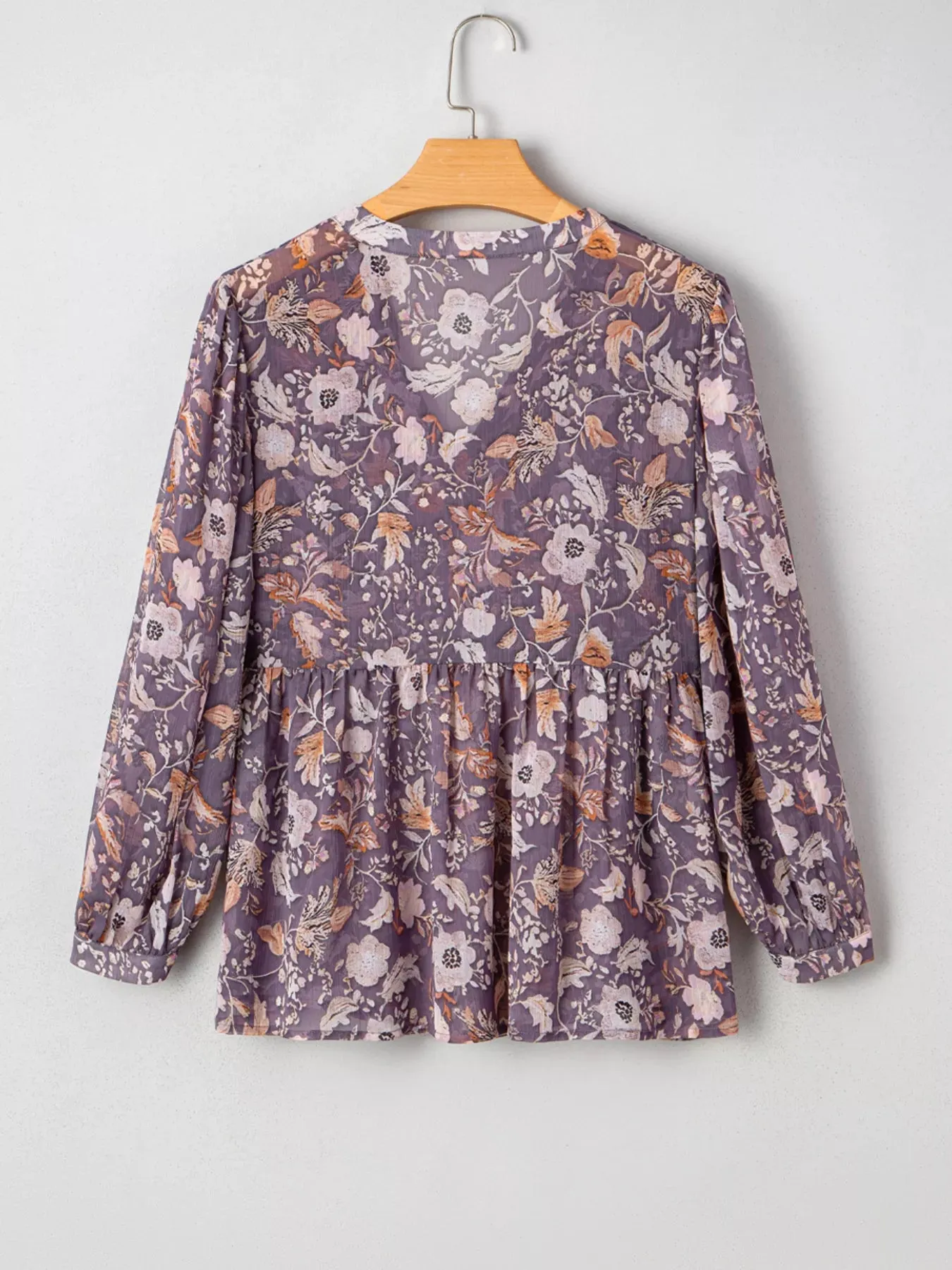 Floral Print Tie Neck Blouse sold by Charming Charlie product image thumbnail 5