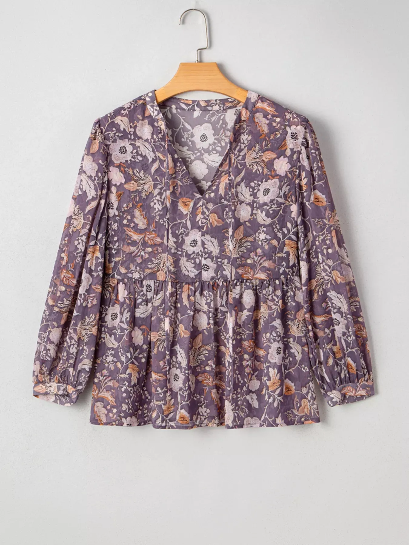Floral Print Tie Neck Blouse sold by Charming Charlie product image thumbnail 4
