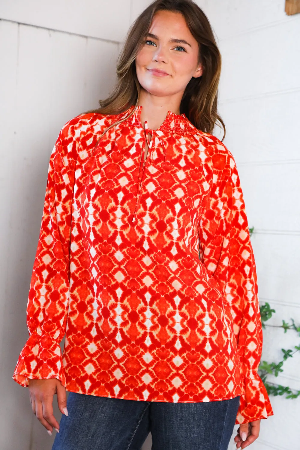 Red Hot Ruffles Woven Blouse sold by Charming Charlie product image thumbnail 2