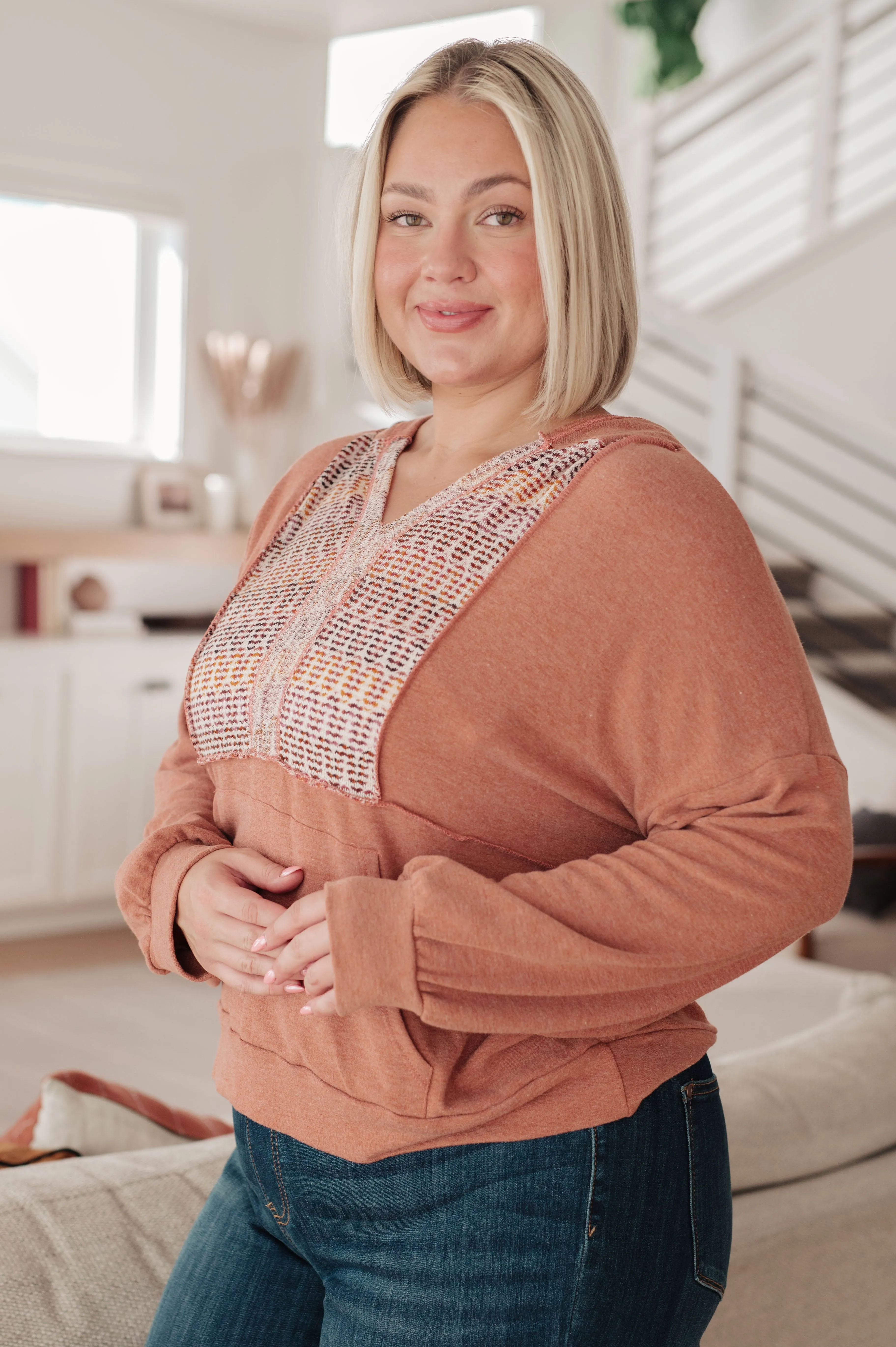 Wave Hello Mixed Print Hoodie sold by Charming Charlie product image thumbnail 2