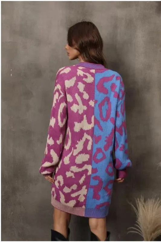 Long leopard knit cardigan sold by Charming Charlie product image thumbnail 2