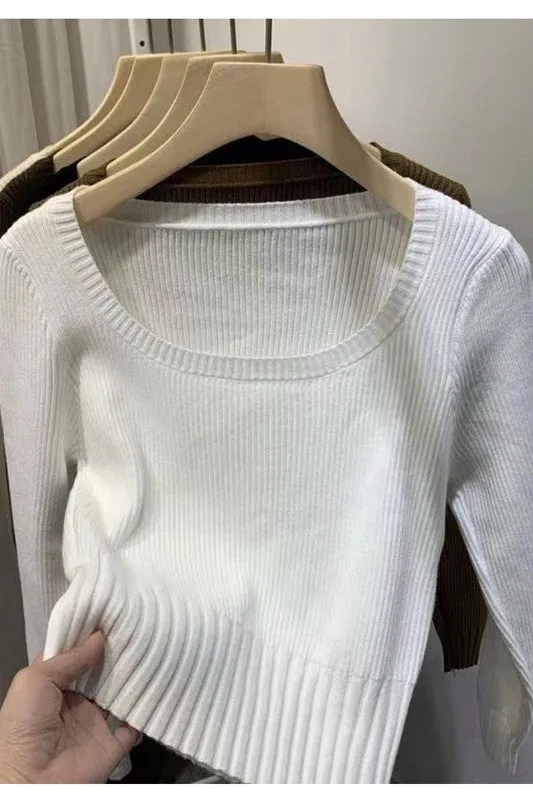 Scoop neck long sleeve top sold by Charming Charlie product image thumbnail 5