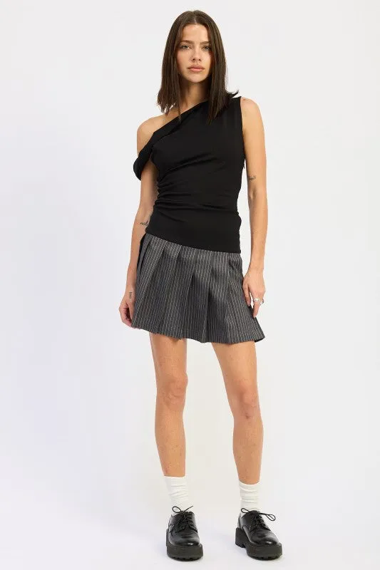 CONTRASTED OFF SHOULDER MINI DRESS sold by Charming Charlie