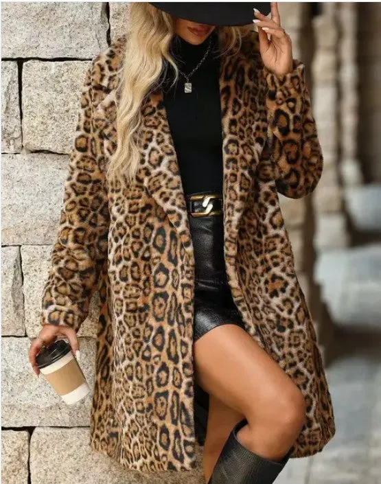 Leopard Print Fleece Coat sold by Charming Charlie